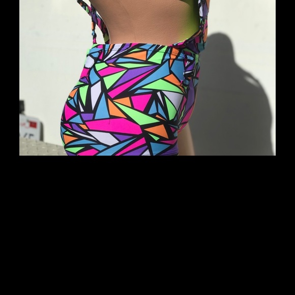 Raver overalls retro 80’s Malibu Barbie stretchy shorts jumpsuit festival romper - Picture 7 of 11